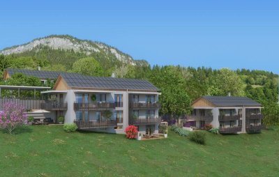 Neubauwohnung im Erdgeschoß mit Terrasse/Balkon und Garten