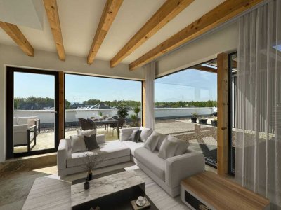 Innovative Wohnung mit Dachterrasse, Fussbodenheizung, Photovoltaik, Einbauküche u.v.m.