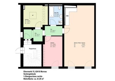 * Altstadt Murnau *2 Zimmer * Wohnküche mit EBK * Bad mit Wanne