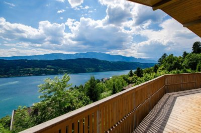 RAUM ZUM TRÄUMEN! HOCHWERTIGES WOHNHAUS (NEUBAU) MIT GIGANTISCHEM SEE- UND BERGBLICK IN REPRÄSENTATIVER UND SENSATIONELLER RUHE- UND SONNENLAGE VON MILLSTATT AM SEE!