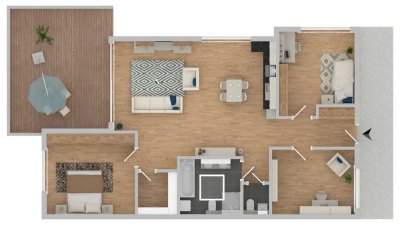 Penthouse-Wohnung - komplett barrierefrei - zentrale/ruhige Lage - Niedrigenergiegebäude