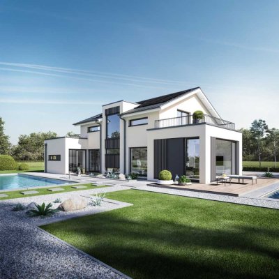 Designstarkes Energiesparhaus von Bien-Zenker+Grundstück+KFW Förderung+Festpreisgarantie