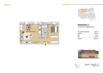 ***2 Zi.-Wohnung im EG, WE 2-2 zum Eigennutz od. Kapitalanlage***