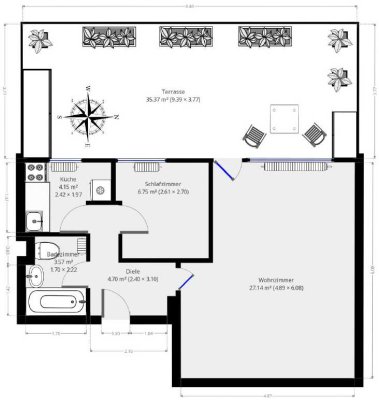 Ab 15.11.2025: Exklusive 2-Zimmer Penthouse-Wohnung mit Balkon in Milbertshofen
