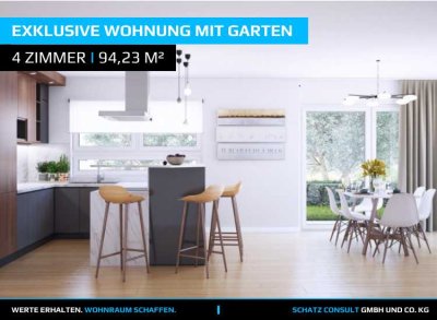 "Wohnen im Naturpark - Exklusive 4-Zimmer Erdgeschosswohnung mit Garten" - 1B