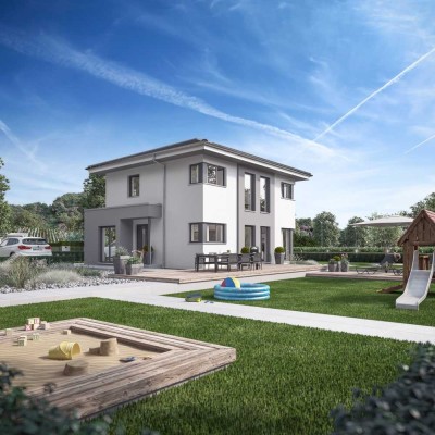 STADTVILLA , 2 Kinderzimmer, Homeoffice, Grundstück  erschlossen