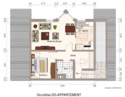 Schöne und modernisierte 2-Raum-DG-Wohnung in Bad Birnbach