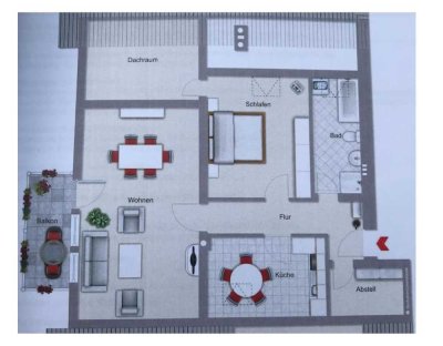 2,5-Zimmer Dachgeschosswohnung in Babenhausen zu vermieten