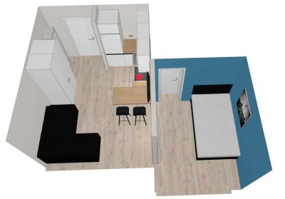 Penthouse-Apartment möbliert, 2 Zimmer für 1 Person, Balkon - ab 01.10.2025