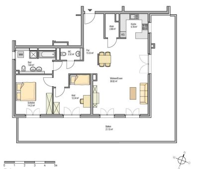 Nachmieter gesucht: Einmalige 3-Zimmer-Penthouse-Wohnung mit Blick auf die Skyline, EBK, Terasse