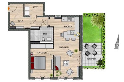 Komfortable 2-Zimmer-Wohnung mit Garten – Ihre barrierearme Eigentumswohnung zum Kauf