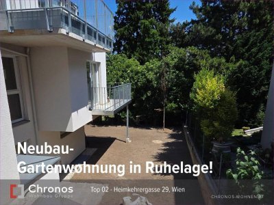 Beziehbar mit Juli 2026! 2-Zimmer-Neubau-Gartenwohnung im Einfamilienhausgebiet in Ruhelage!
