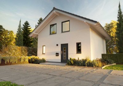 Haus mit 1m Dachüberstand in Linden, massiv gebaut inkl. Grundstück