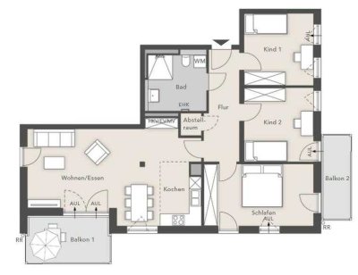 4 - Zimmer - Wohnung mit 2 Balkonen und Traumblick in die Bergen