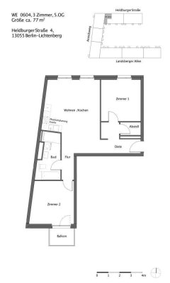 3-Zimmer-Wohnung mit Balkon in Lichtenberg