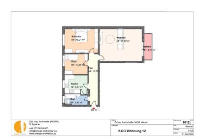 3 Zimmer Wohnung mit Balkon im 2. Obergeschoss