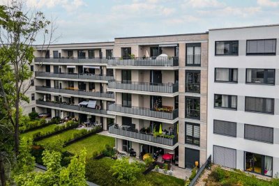 Ruhig aber zentrale Lage. Neubauwohnung mit Terrasse und Garten, FB-Hzg. TG, etc.