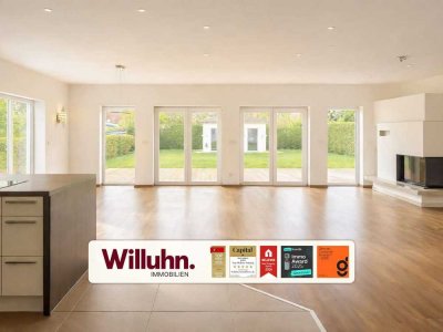 Architekten-Bungalow mit Doppelhaushälfte | Kamin | Wintergarten | Doppelgara