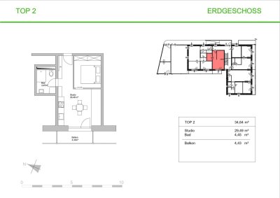 Gemütliches 2-Zimmer Studio in den 'sillhöfen' als Erstbezug nach Generalsanierung (Top 02)