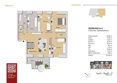 ***Sehr schöne 4 Zi. Altbauwohnung im 1.OG, WE 2a-4 mit Aufzug***