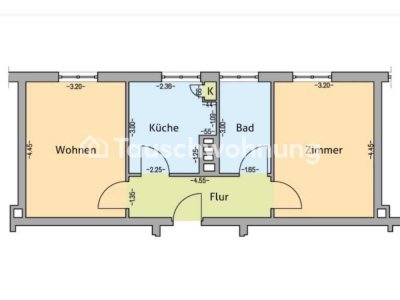 Tauschwohnung: Tausche 2 Zimmer Wohnung in Stadtmitte gegen 3 Zimmer