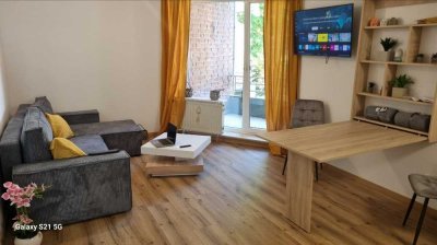 Fully furnished 2-room apartment with 2 balconies & garage - First occupancy after renovation