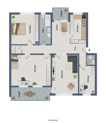 Helle 4-Zimmer Wohnung in Kiel-Wellingdorf