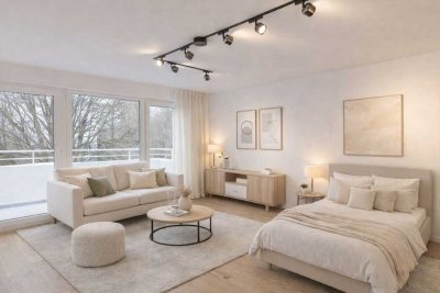 Großes WG-Zimmer (Erstbezug nach Renovierung) mit großem Süd-Balkon mit Blick ins grüne