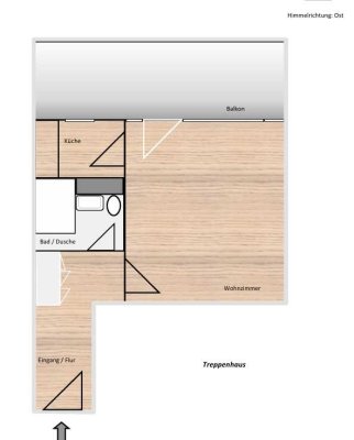 Erstbezug nach Sanierung: Helle, sanierte 1-Zi-Whg in München mit sep. EBK, großem Balkon & TG-Platz