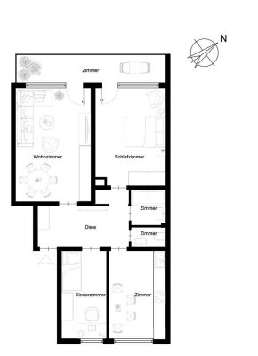 3-Zimmer Wohnung mit Balkon in Oftersheim