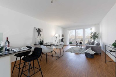 Wohnen am Rhein: Helle, barrierearme 3-Zimmer-Wohnung mit zwei Balkonen + zwei Tiefgaragenplätzen