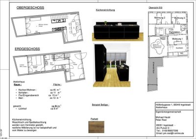 Exklusives 3 Zimmer 93m2 Stadthaus mit Bad und Einbauküche in der Altstadt Ingolstadts - ATELIERHAUS