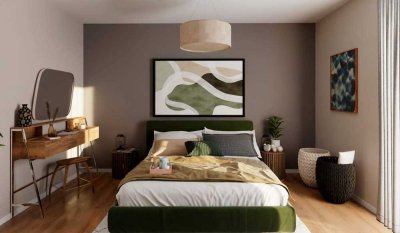 Zuhause auf zwei Zimmern mit Loggia im zweiten Obergeschoss