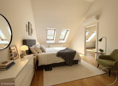 Leben über den Dächern des 7.: 3-Zimmer-DG mit Fernblick &amp; U6 vor der Tür