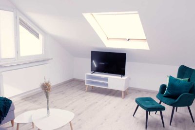 Vollmöblierte 2-Zimmer DG-Wohnung EBK mit Klima in Bühl Neusatz