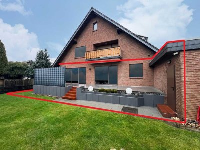 Erdgeschoss-Wohnung mit Garten und Garage in Gamsen, wertige Ausstattung und Keller, z.Zt. vermietet