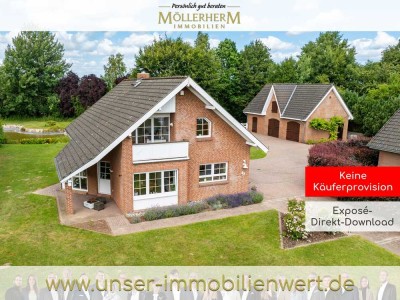 Exklusives Anwesen am Feldrand in Heilshoop mit Panoramablick, Teich & Stallgebäude