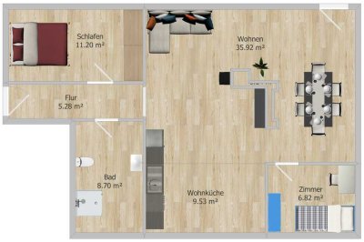 Große Loftähnliche 2,5-Zimmer-Wohnung in Marktredwitz Wölsauerhammer