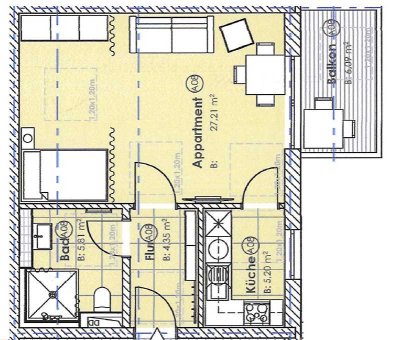 Neuwertiges Appartment mit EBK und Stellplatz
