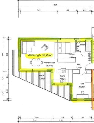 hochwertige, sonnige, gepflegte 3-Zimmerwohnung mit Blick ins Grüne