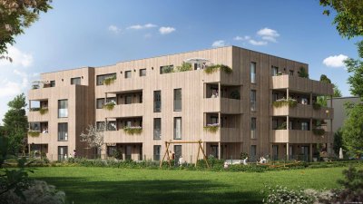 Luftiges Wohngefühl: 73 m², 3-Zimmer-Wohnung mit großem Balkon in Holzbauweise