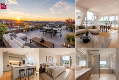 EXKLUSIVES PENTHOUSE MIT DACHTERRASSE &amp; PANORAMABLICK + ERSTBEZUG IN HERNALS Wohnen über den Dächern Wiens