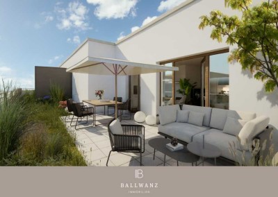 Großzügig geschnittene Wohnung mit Dachterrasse und Grünblick