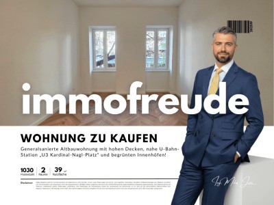 generalsanierte 2 Zi - Altbauwohnung mit Fußbodenheizung, in 1030 | U3 Kardinal Nagl Platz