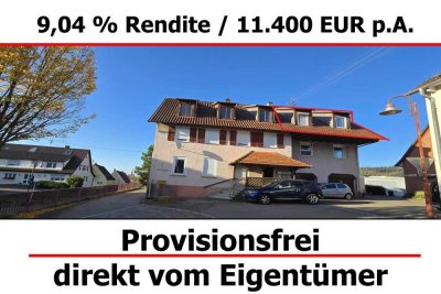 9,04% Rendite / Provisionsfrei - renovierte 4 Zimmer DG-Wohnung
