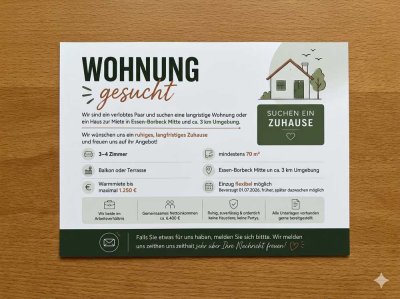 Zuverlässiges Paar sucht langfristiges Zuhause