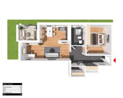 Moderne 2.5 Zimmer Erdgeschosswohnung im Neubaugebiet