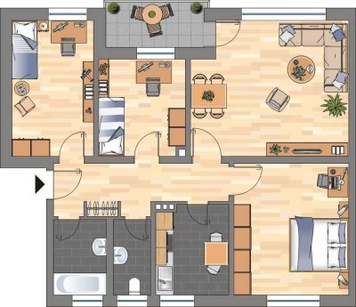 Wir modernisieren für Sie! 4-ZKB-Balkonwohnung im Erdgeschoss in Heppens zu vermieten!