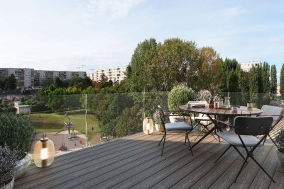 PENTHOUSE LIVING - 5 TERRASSEN - AUSBLICK - WÄRMEPUMPE - DECKENKÜHLUNG - U1!