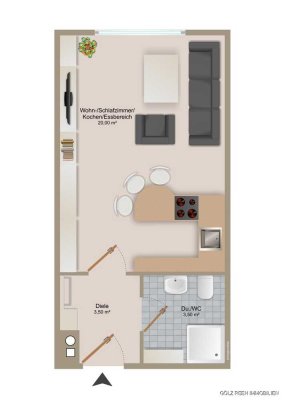 Klein aber fein! 1,5 - Zi. Apartment inkl. EBK und TG in Beuren  - sofort verfügbar